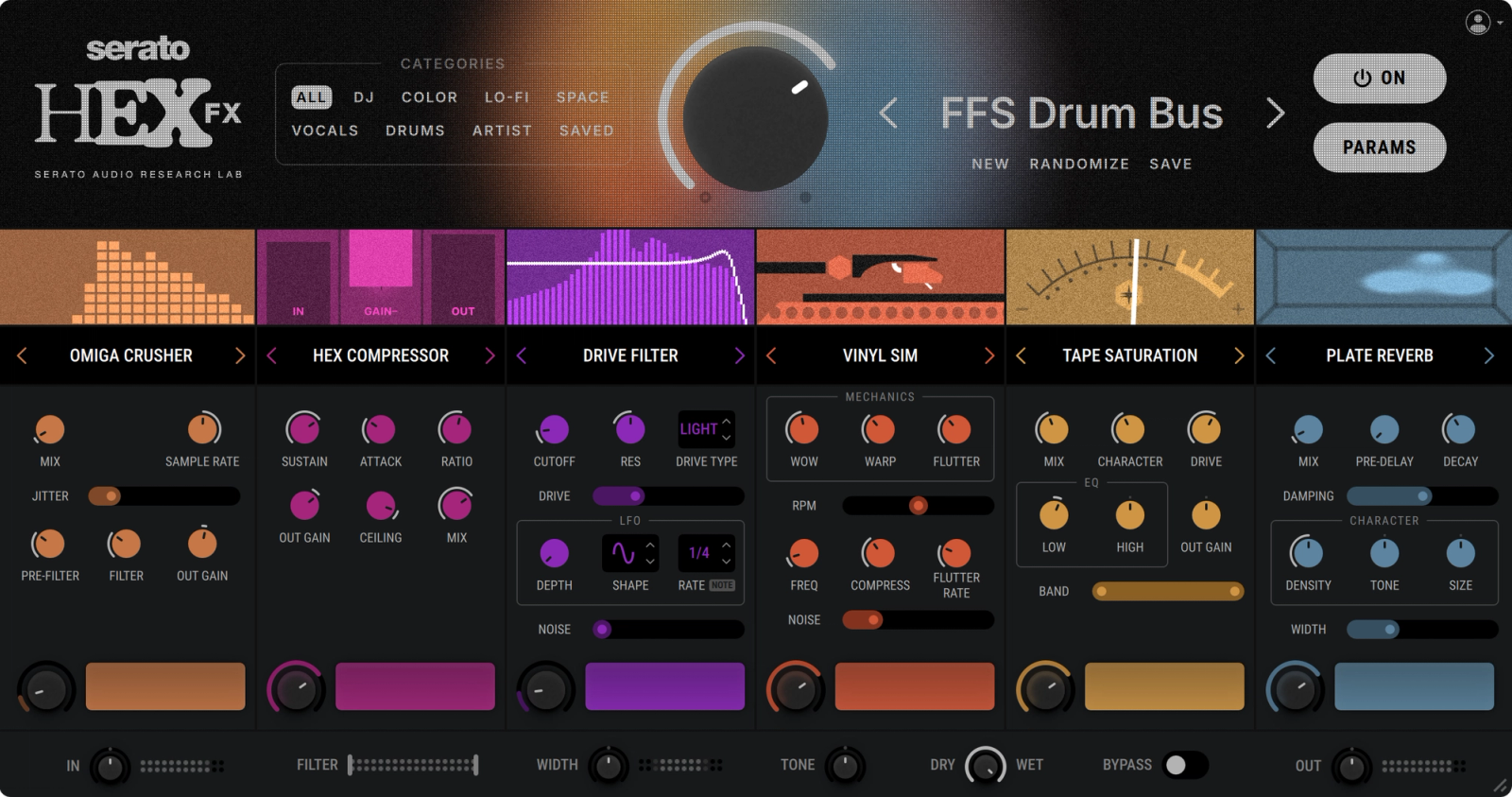 Serato Hex FX v1.0.0 parameter view