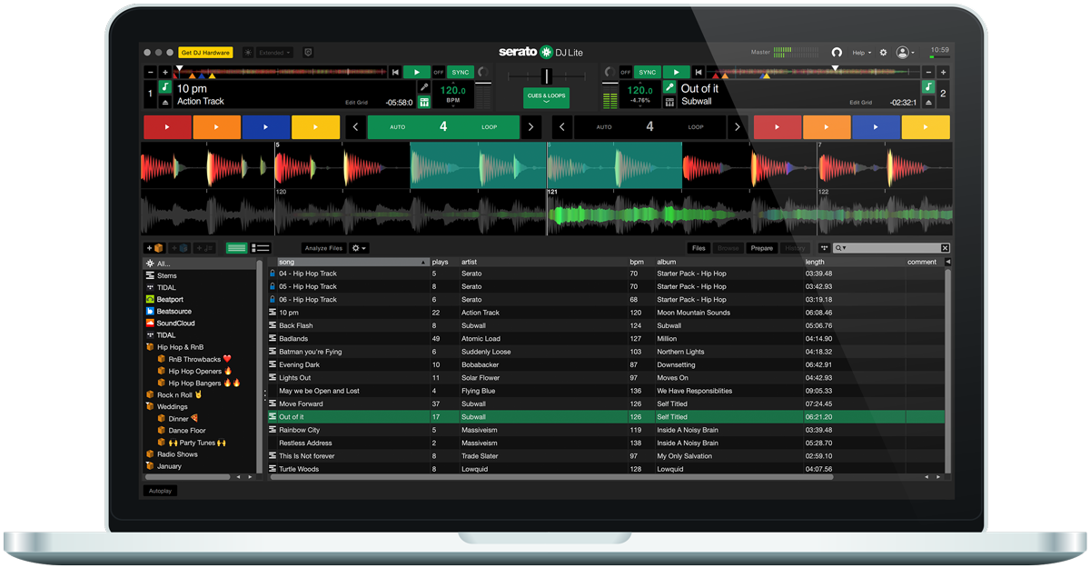 Serato DJ Lite practise mode GUI